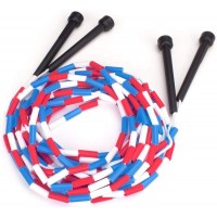 16-Foot Double Dutch Jump Ropes 2-Pack Red White & Blue Skip Rope for Exercise Sports & Outdoor Activities for Kids Adults and Athletes Toys Games Family Fun - BLA0NZZRD