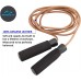 HUEY Sport Leather Jump Rope Skipping Rope for Speed Quiet Training Boxing MMA Cardio Crossfit Fitness Workout Indoor and Outside Exercise for Adult Kids Men and Women 5.5 oz - B7R8NOWT1