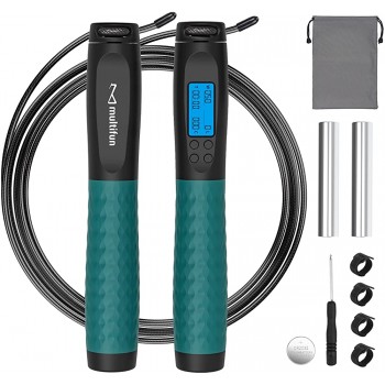 Jump Rope multifun Weighted Jump Rope with Counter Workout Jumping Rope with with Steel Ball Bearings Heavy Handles Adjustable Length Speed Skipping Rope for Men Women Kids Fitness Exercise - BNTR1BIZJ