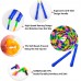 Newbyst Long Jump Rope,Double Dutch Jump Rope 16 Ft 2 Pack,Plastic Segmented Beaded Skipping Ropes for Kids Adults,Skipping Rope Multiplayer Group - B66JZJ077