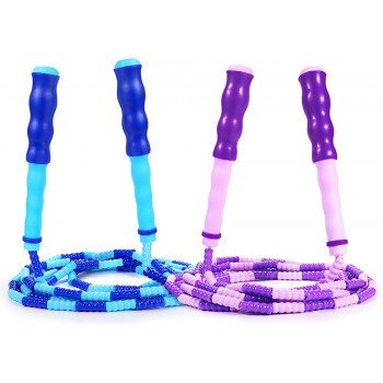 Supertrip Jump Rope Kids-Soft Beaded Skipping Rope Adjustable Tangle-Free Segmented Jumping Rope for Children and Students - BYVRC3K4P