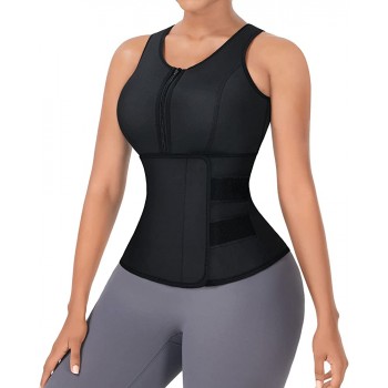 FeelinGirl Sauna Waist Trainer Vest for Women Plus Size Neoprene Sauna Suit Workout Full Body Shaper - BJXVFJ055