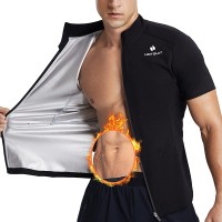 HOTSUIT Sauna Suit for Men Short Sleeves Compression Shirts Workout Sweat Jacket Top S-5XL - BIRUX9640