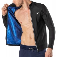 Kewlioo Pro Men's Sauna Jacket Heat Trapping Sweat Compression Top Zipup Closure Sauna Long Sleeve Shirt - BEXAC1289