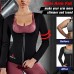 KUMAYES Sauna Suit for Women Sweat Vest Waist Trainer Jacket Zipper Long Sleeve Body Shaper Workout Shirt - BMEQ8D7RB