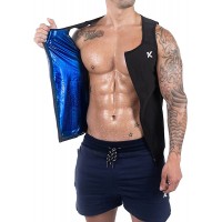 Men's Heat Trapping Zipper Sweat Enhancing Vest - BB61GZF8N