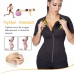 NINGMI Sauna Suit for Women Sweat Zipper Neoprene Shirt Waist Trainer Womens Slimming Jacket Workout Body Short Sleeve Gym - B66BUFY6U