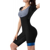 QZSH Women Sauna Suit Sweat Shirt Slimming Vest Hot Top Jumpsuit Shapewear,Armpit and Crotch Mesh - BRR413AEN