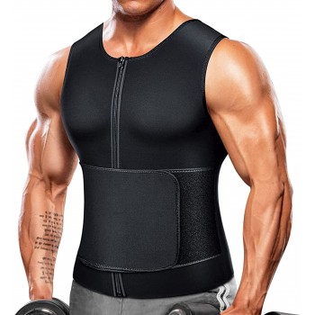 Sauna Vest for Men Waist Trainer Weight Loss Sweat Vest for Men Faja Para Hombre Body Shaper Sauna Suit - B5P0PDBNV