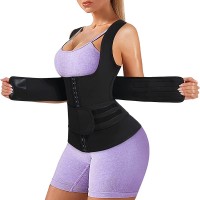 ZOPEUSI Waist Trainer for Women Sauna Sweat Vest Hot Neoprene Sauna Suit Workout Top Sports Girdle Body Shaper - BKDTYGMLB