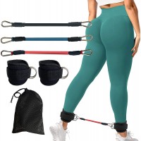 CORECISE Booty Ankle Resistance Bands with Cuffs Ankle Strap with Resistance Bands,Legs Resistance Bands with Ankle Strap for Kickbacks and Hip Glute Training Exercises - BDUJH5HEU