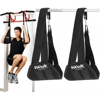 Hawk Sports Ab Straps Hanging Abdominal Slings for Pullup Bar Chinup Exercise Abs Stimulator Trainer Toner Home Gym Fitness Ab Workout Equipment for Men & Women - BBVZSQXP3
