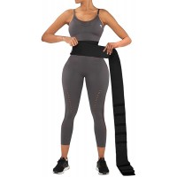 Warp Waist Trainer for Women Bandage Tummy Waist Trimmer Belt Sauna Stomach Shapewear for Lower Belly Fat & Weight Loss Black - BT06A3GT4