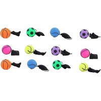 itisyours 12 pcs Return Rubber Sport Ball on Nylon String with Wrist Band for Exercise or Play - BRXG1B0LH