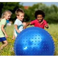 Large Sensory Massage Ball for Kids Sensory Exercise Sports Bouncy Ball for Toddlers 33.5" Big Inflatable Ball with Tactile Stimulation Spikes Outdoor Sports Game Ball Large Beach Ball Yoga Ball - BWGXG90VL