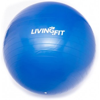 Living.Fit Exercise Ball – 21.5 inch Diameter Stability Ball for Home Gym Physio Ball Yoga Physical Therapy Strengthen The Abdominals Core and Lower Back Muscles - BOS91R9M4