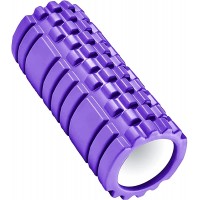 13" Purple Foam Roller for Self Massage Exercise Back Pain Relieve Muscles Legs Trigger Point Yoga Physical Therapy Body Stretching Deep Tissue Medium Density - BEMTUSCF1