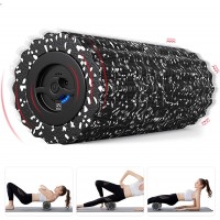 FITINDEX Electric Foam Roller 4 Speed Vibrating Yoga Massage Muscle Roller Deep Trigger Point Sports Massage High-Intensity Massager Roller with Rechargeable Function Black - BLW5FKH74
