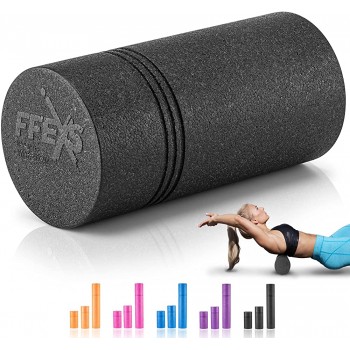 Foam Roller for Self Massage Exercise Back Pain Relieve Muscles Legs,Trigger Point Yoga Physical Therapy Body Stretching Deep Tissue 12 Inch Black High Density - BVHZ728FX
