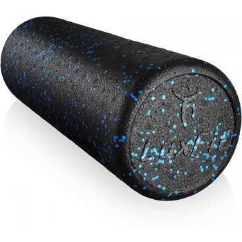 Foam Roller LuxFit Speckled Foam Rollers for Muscles '3 Year Warranty' Extra Firm High Density For Physical Therapy Exercise Deep Tissue Muscle Massage MyoFacial Release Body Roller Blue 18 Inch - BBA11NZS6