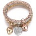 Cayuqinm Love Diamond Stretch Bracelet Corn Chain Tricolor Bracelet Set Bracelet Women Jewelry Gift - BKVJOF2QC