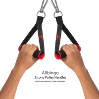 allbingo Strong Pulley Handles Compatible for Resistance Bands Cable Machines，Heavy Duty Comfortable Exercise Handle Grips Attachment with Big Carabiners - B52NPI0JV