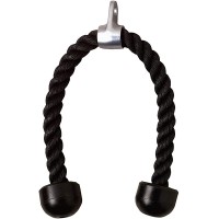 Emoly Universal Tricep Rope Pull Down 28 Inch Heavy Duty Nylon Rope Easy to Grip & Non Slip Cable Attachment Ideal for Professional Gyms Too（Black） - BVD5QGJIF