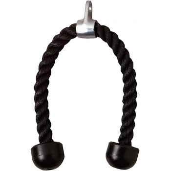 Emoly Universal Tricep Rope Pull Down 28 Inch Heavy Duty Nylon Rope Easy to Grip & Non Slip Cable Attachment Ideal for Professional Gyms Too（Black） - BVD5QGJIF