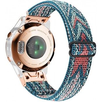 Abanen Elastic Watch Bands for Fenix 7S Fenix 6S Fenix 5S Descent Mk2S Quick Fit 20mm Soft Nylon Stretchy Embroidery Loop Breathable Wristband Strap for Garmin Fenix 5S Plus - BZLH886G3