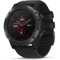 Garmin fenix 5X Plus Ultimate Multisport GPS Smartwatch Features Color Topo Maps and Pulse Ox Heart Rate Monitoring Music and Contactless Payment Black with Black Band - BJ70SR4RH