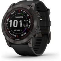 Garmin fenix 7X Sapphire Solar Larger adventure smartwatch with Solar Charging Capabilities rugged outdoor watch with GPS touchscreen wellness features carbon gray DLC titanium with black band - BM7JPD3G8