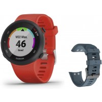 Newest Garmin Forerunner 45 GPS Smartwatch 42mm Lightweight Waterproof Wellness & Sport Tracking 24 7 Heart Rate Monitoring Bluetooth Garmin Coach 2. Red | Deep Green Band - BWJ6L987K
