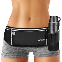 VUWISH Running Belt Fanny Pack Adjustable Running Waist Pack Bag with Foldable Water Bottle Holder Unisex Sport Pouch Belt for Fitness Jogging Hiking Travel,Cell Phone Holder Fits All Phones iPhone - B5603B1B9