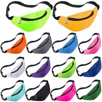 14 Pieces Neon Fanny Bag 80s Party Waist Bags Adjustable Neon Fanny Pack Colorful Oxford Cloth Workout Traveling Running Waist Bags with Zippered for Outdoor Rave Party Women Men,14 Colors - BV8MO1YD5