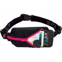 SPIbelt Original Pocket Belt for Adults Expandable Pocket Adjustable Waist No Bounce Black with Hot Pink Zipper - B44MZ318B