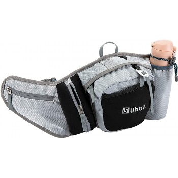Ubon Large Fanny Pack 3L Waist Pack with Adjustable Belt for Hiking Running Walking Silver Gray - BIZCTRFRY