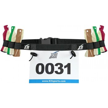 X31 Sports Triathlon Race Number Belt with 6 Gel Loops - B714TADSY