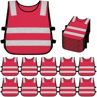 10 Pieces Reflective Kids Safety Vest Visibility Vest for Boys Girls - B36IBQ984