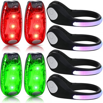 8 Pieces Shoe Flashing LED Lights Safety Lights for Walking at Night Visibility Strobe Walking Light Reflector Lights for Walking LED Running Light USB Charging Night Running Gear for Jogging Cycling - B9G56Q9T0