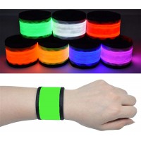 FYLARFLY LED Glow Slap Bracelets for Kids Adults Light Up Wristbands Flashing Arm Wrist Ankle Bands High Visibility Safety Reflective Gear Lights for Biking Walking Running Camping - BOVR5T917