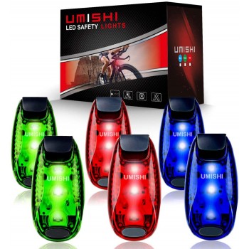 LED Safety Light 6 Pack Clip On Strobe Running Lights for Runners Walking Bicycle Dog Collar Stroller Best Night High Visibility Accessories for Your Reflective Gear - B859IPC48