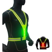 NeatTimes LED Reflective Harness Vest USB Rechargeable for Running Cycling Hiking in Night Sport Make You Visible,Safe & Seen Size Adjustable for Men and Women - B71BO0GC2