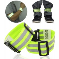 Reflective Running Gear Bands Armband Belt for Night Walking Bike Adjustable Reflective Bands for Runners Women Kids Men Bicycle Pants Cuff Bands Straps Clip Arm Ankle Leg Safety Bands for Cycling - B1AD6P7V0