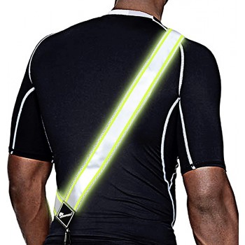SUNFREEP Reflective Sash Reflective Running Vest Reflective Running Gear for Walking at Night 360° High Visibility Running Device with Adjustable Buckle and Hook - BOLQ11KJ0