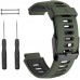 Cakamenshy Adjustable Soft Silicone Sport Strap Replacement Wristband Compatible with Forerunner 220 230 235 620 630 735XT Approach S20 S5 S6 Bands for Garmin Smart Watch Accessory Olive Green Black - BKEQCSVYH