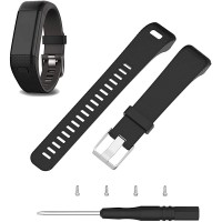 ECSEM Replacement Soft Silicone Bands and Straps Compatible with Garmin vivosmart HR+ ONLY not for vivosmart hr with Tool and Screw - BKG99E7Z6