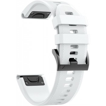 ANCOOL Compatible with Fenix 5 Band Easy Fit 22mm Width Soft Silicone Watch Bands Replacement for Approach S62 Quatix 6 Fenix 5 Plus Fenix 6 Fenix 6 Pro Fenix 7 Smartwatch White - BA38H7H87