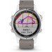 Garmin fenix 5S Plus Smaller-Sized Multisport GPS Smartwatch Features Color Topo Maps Heart Rate Monitoring Music Contactless Payment Silver White with Gray Suede Band - BGJHSB10U