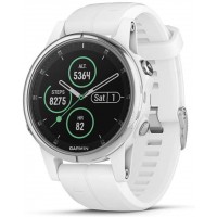 Garmin Fenix 5s Plus Smaller-Sized Multisport GPS Smartwatch Features Color TOPO Maps Heart Rate Monitoring Music and Garmin Pay White Silver Renewed - BD5RMEWIC