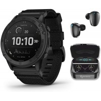 Garmin tactix GPS Tactical Smartwatch with Wearable4U Bundle tactix Delta Solar Ballistic Black Earbuds - BOSAXTZVN